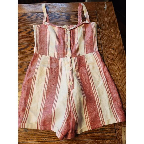 NWT Reformation Coconut Romper in red Stripe sz 12 - Picture 1 of 5